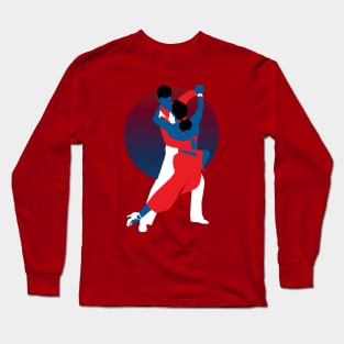 Tango Dancers Graphic Design Long Sleeve T-Shirt